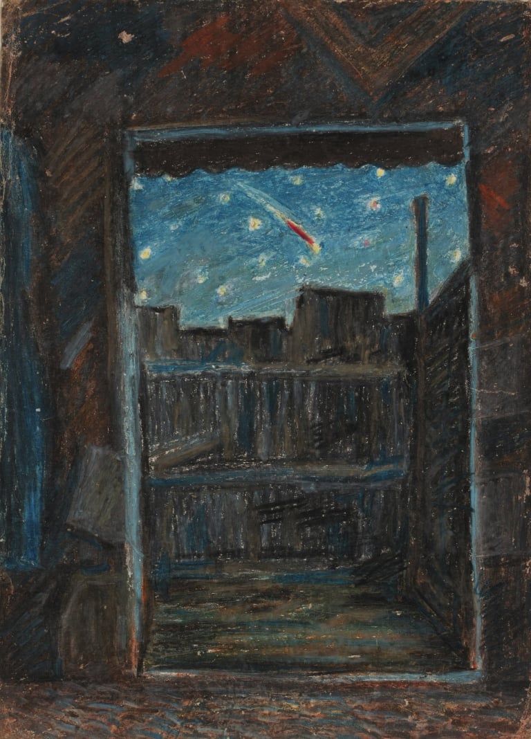 유성이 있는 밤 하늘