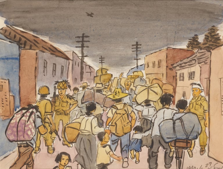 6.25스케치 1950년 6월 27일 돈암교 부근