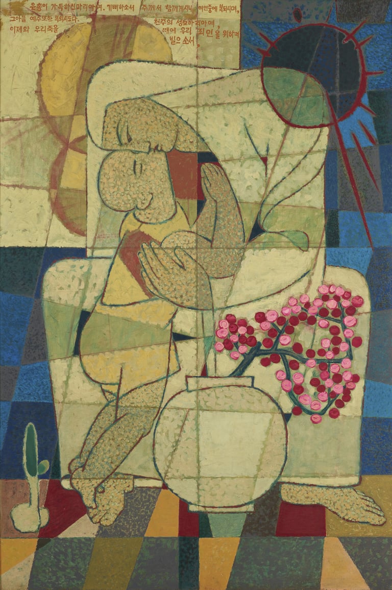 자애(慈愛)-백자와 성모자