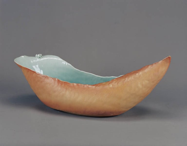 백자 자연색 긴 수반