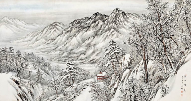 고산설신(高山雪晨)