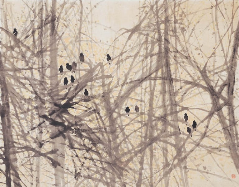 나무숲 속의 새들