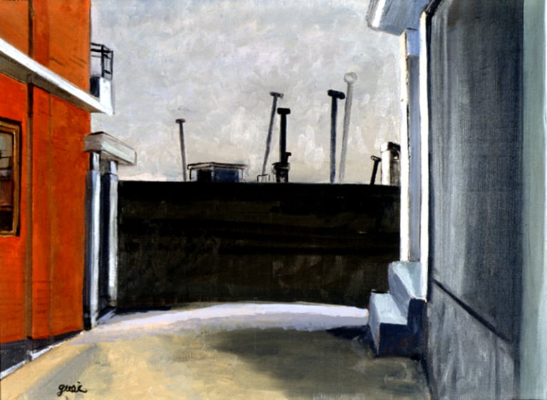 굴뚝이 보이는 풍경