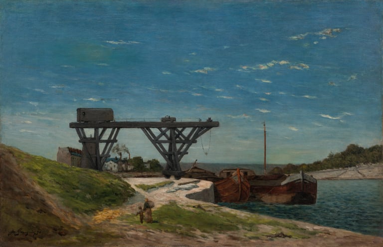 센강 변의 크레인