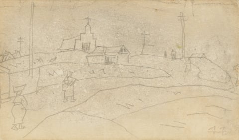 교회가 있는 마을 풍경