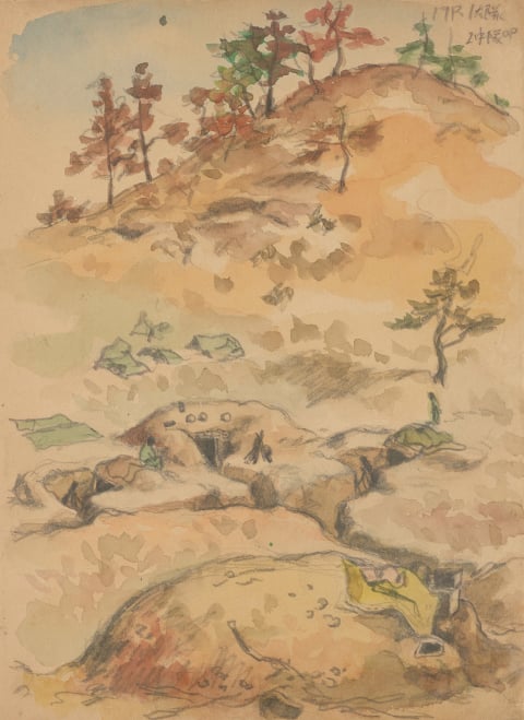 6.25 종군스케치 1951년 10월 금성 동남쪽 전투지역