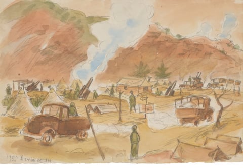 6.25 종군스케치 1951년 10월 미 24사단 포부대