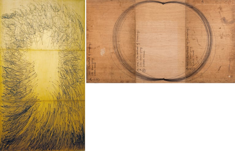 신체 드로잉 76-2(화면을 뒤에 놓고) / 신체 드로잉 76-6(양팔로)