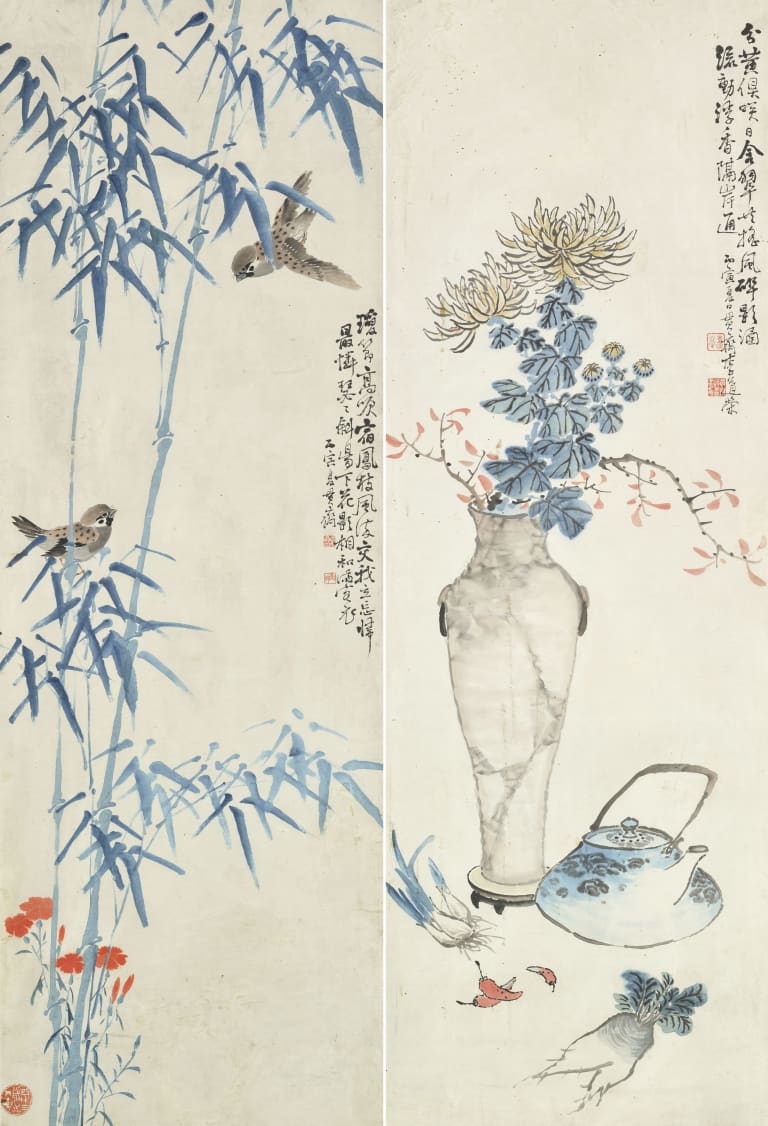 Bamboo, Still-Life with Vessels and Plants