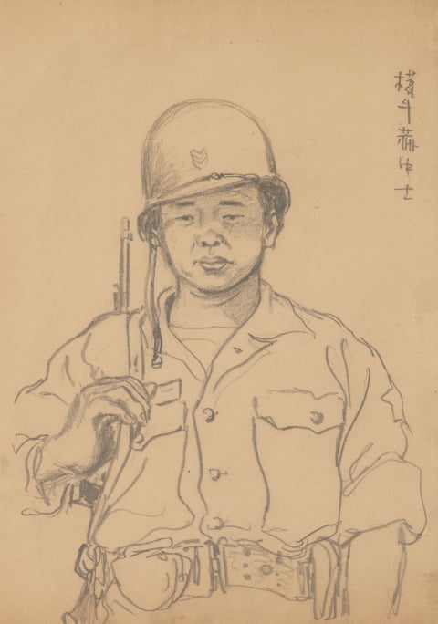 6.25 종군스케치 1951년 10월 박두혁 중사