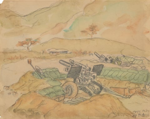6.25 종군스케치 1951년 10월 27일 국군의 주력 대포